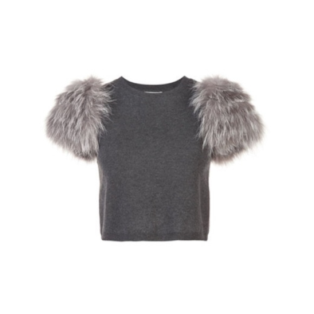 Alice & Olivia Ciara Sweater with Fur